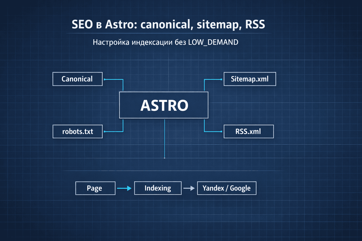 Как настроить canonical, sitemap и RSS в Astro для индексации