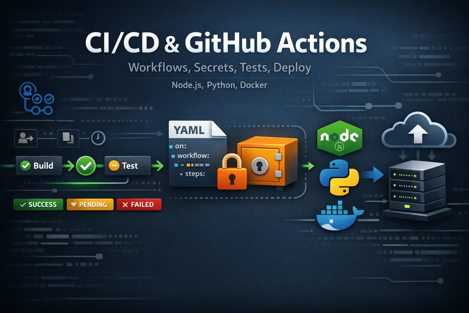 CI/CD для Node.js + Docker с автотестами и деплоем на VPS